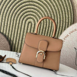 Delvaux Brillant Mini Leather Bag Beje Ferragens Prata