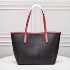 Coach City Tote Varsity Signature Canvas Brown / Pink