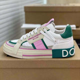 Dolce & Gabbana White Pink Green Custom 2.Zero Sneakers