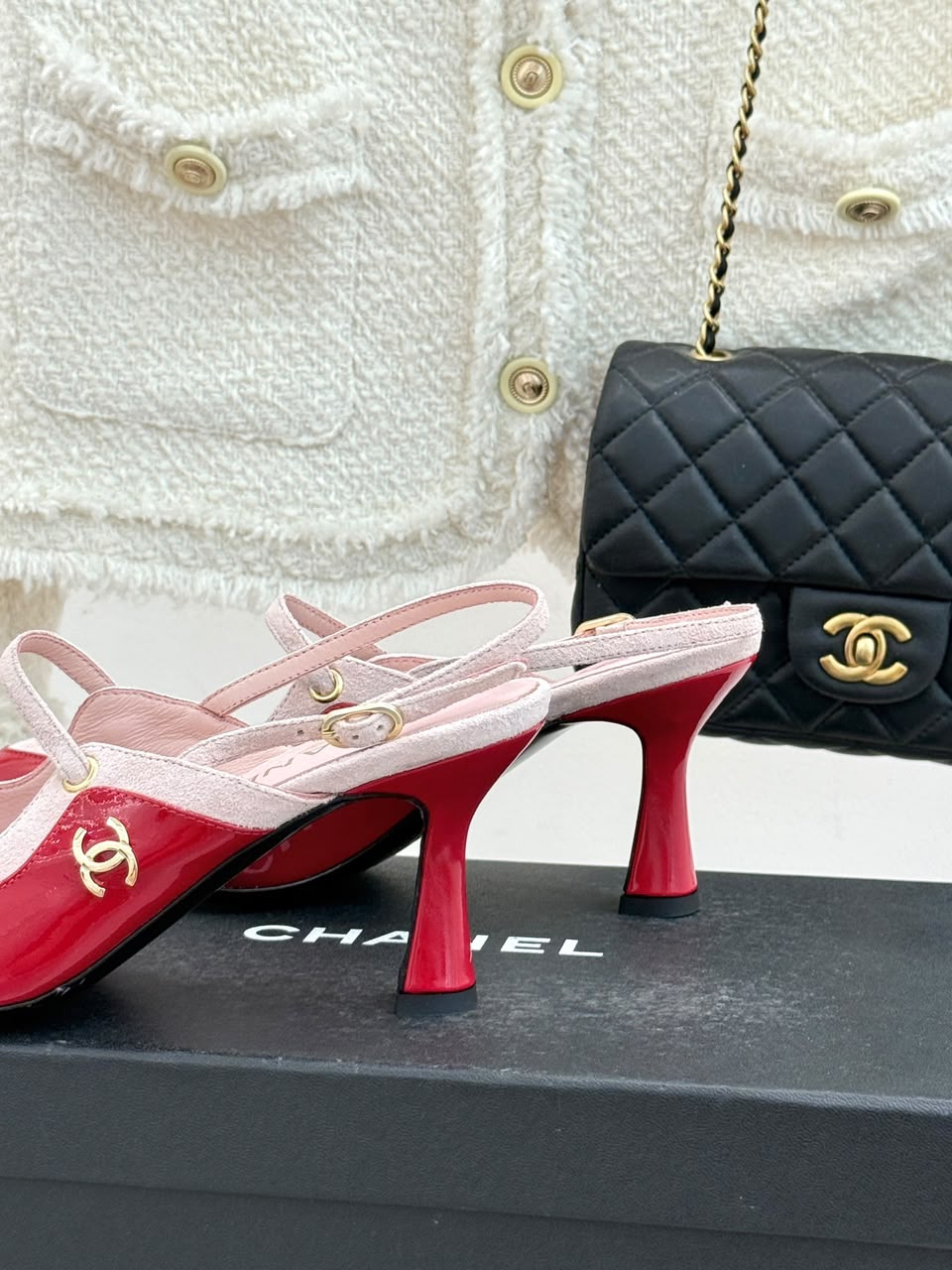 Chanel  Gabrielle Slingback Pumps Pink