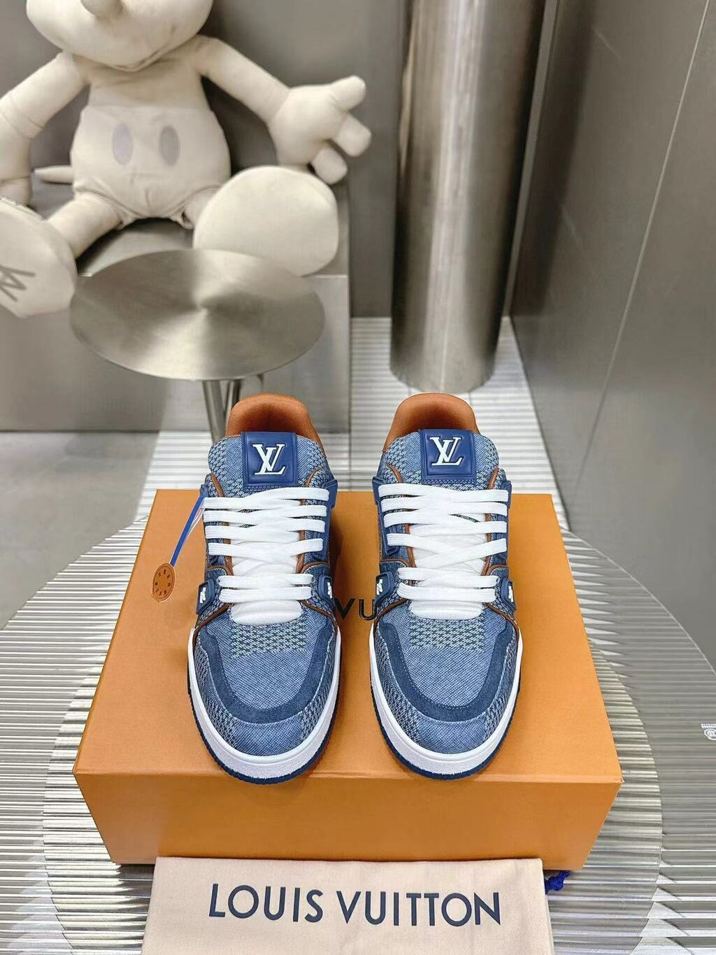 LV Trainer Blue Damier 3D Denim – Manfrim Store