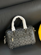 Coach Rowan Satchel Black Signature Canvas