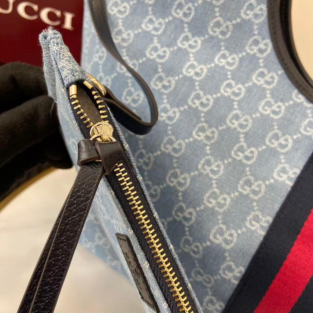 Gucci Giglio Large Tote Bag Blue