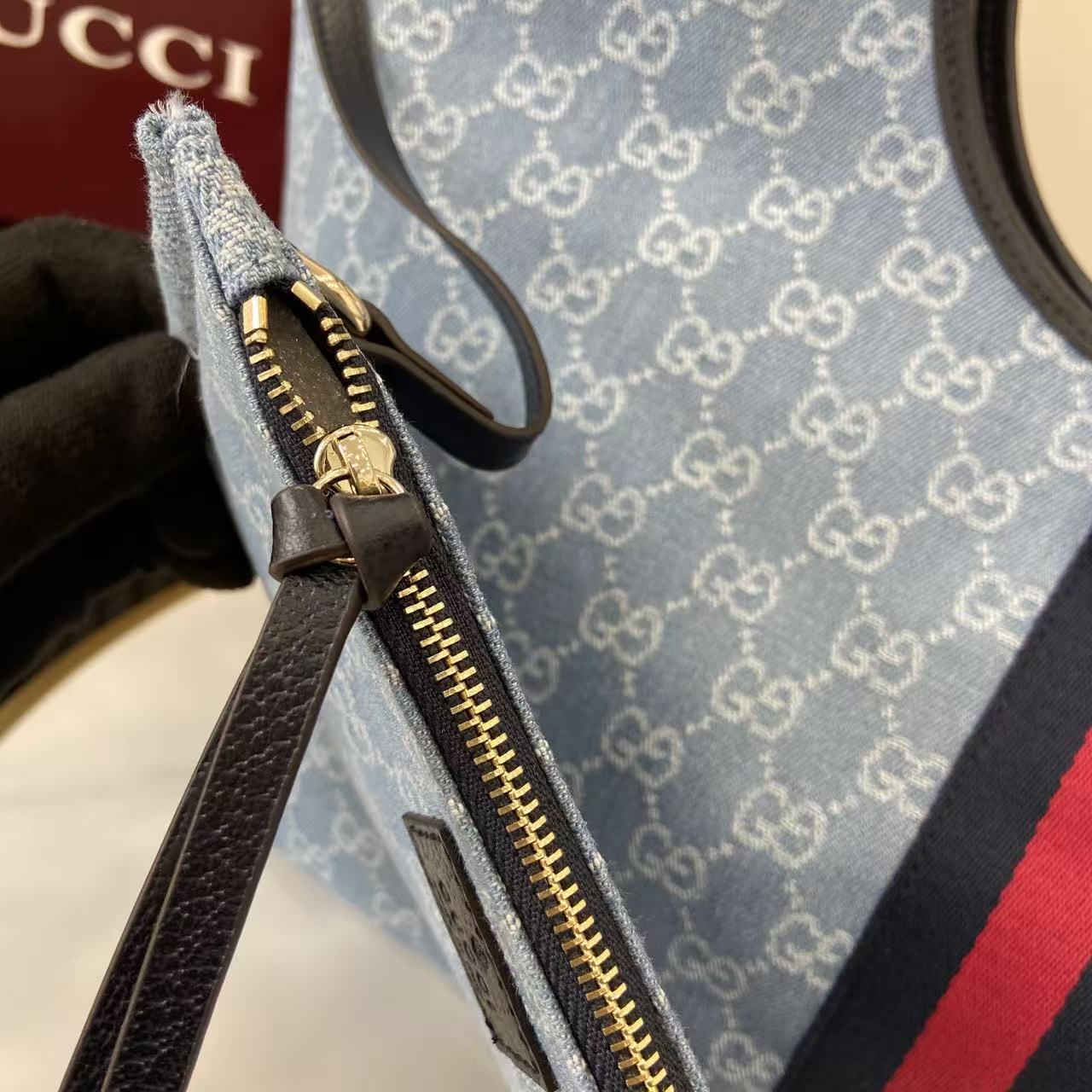 Gucci Giglio Large Tote Bag Blue