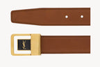 Cinto LA 66 em couro liso da Saint Laurent Marrom .