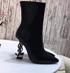bota de cano curto Saint Laurent Opyum black