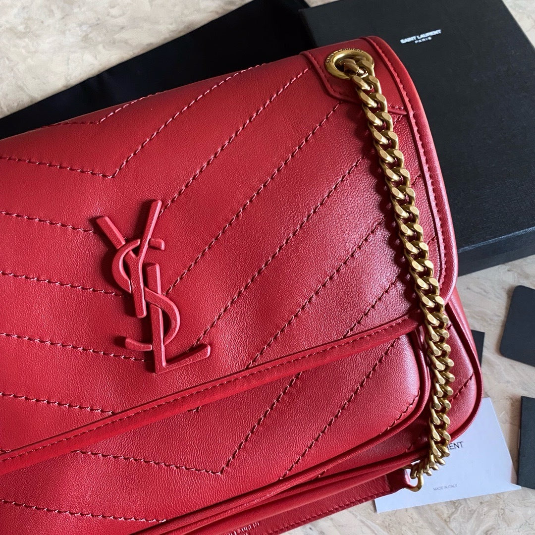 Saint Laurent NIKI baby Bag Red Ferragens Douradas