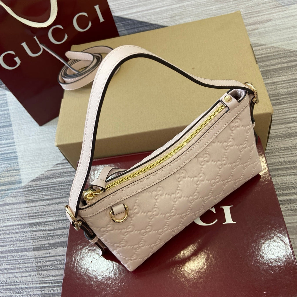 Gucci GG Emblem Small Shoulder Bag Off-White