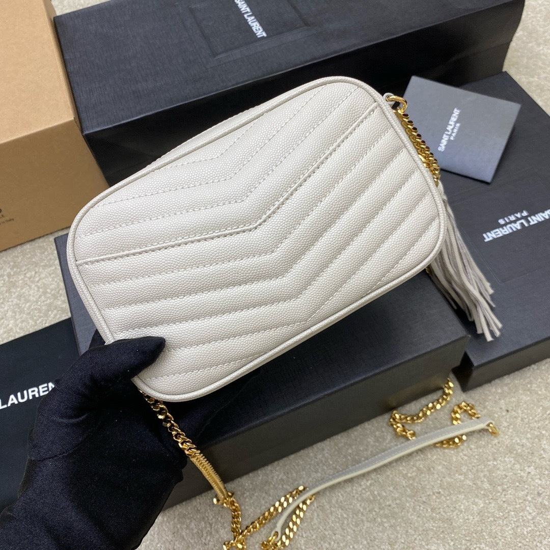 Saint Laurent Lou Camera Bag Off White Ferragens Douradas