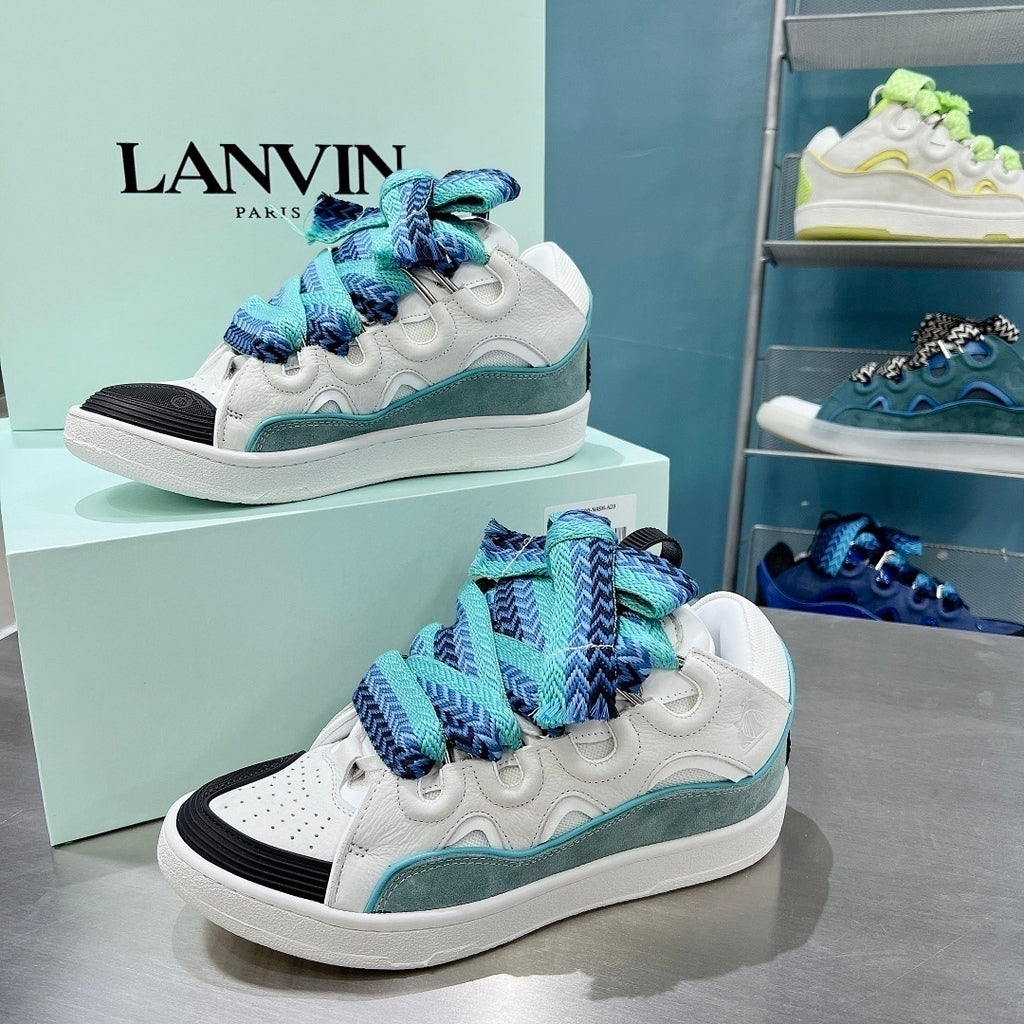 Lanvin Curb Sneaker White Blue – Manfrim Store