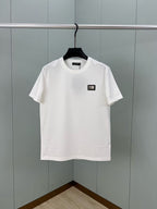 CAMISETA DOLCE & GABBANA SQUARE  LEATHER LOGO WHITE