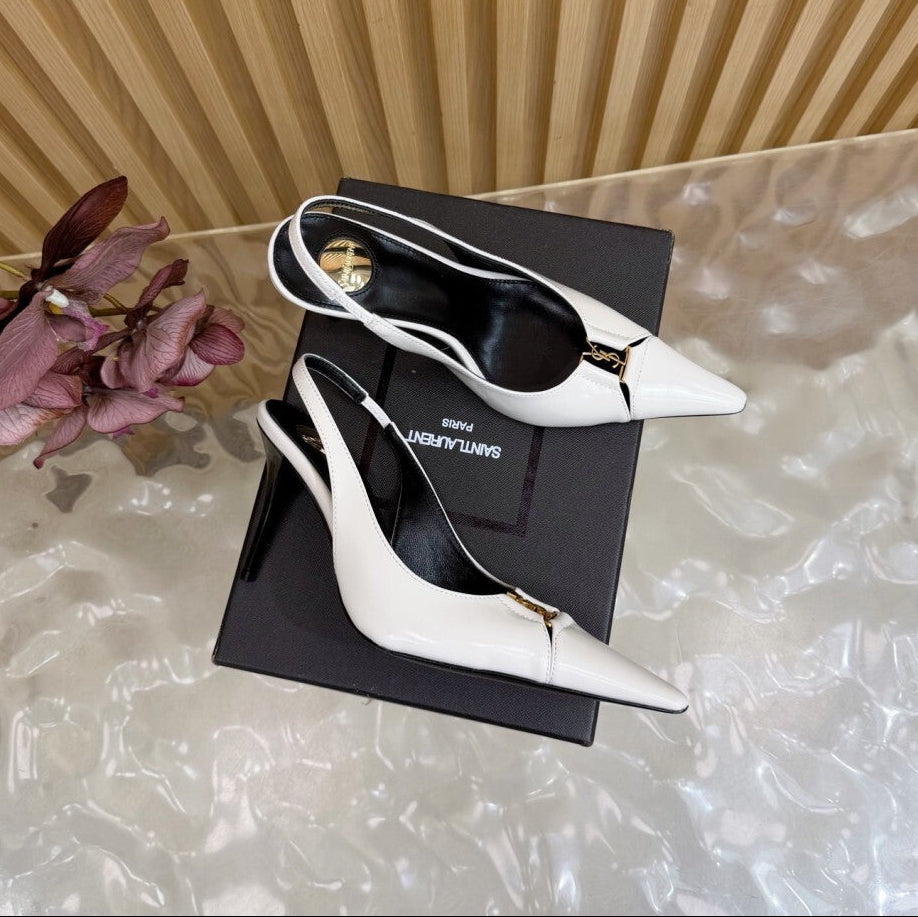 Scarpin Babylone Breteuil Saint Laurent White