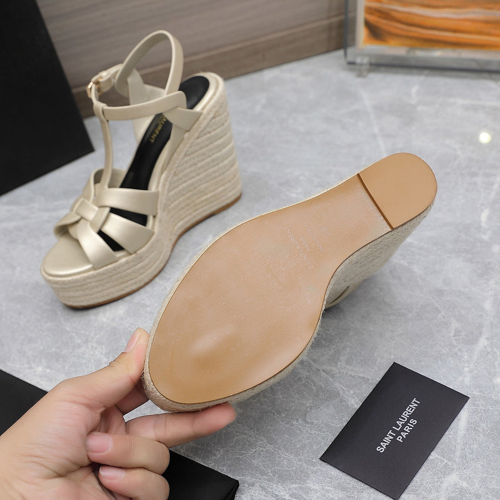 Saint Laurent Espadrille Tribute off-white