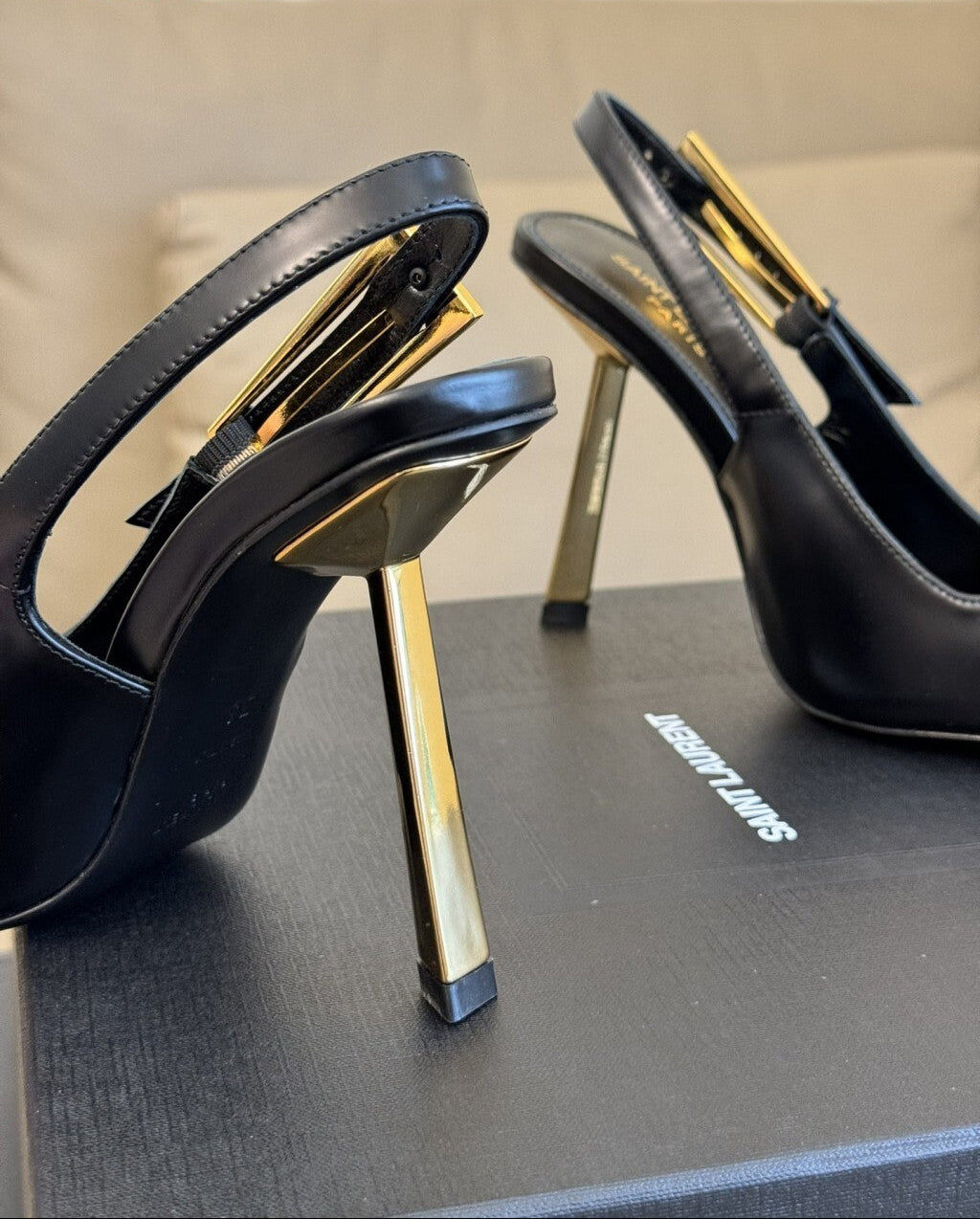 Saint Laurent Scarpin Slingback Lee Black