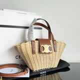 CLASSIC PANIER ⁣⁢‍﻿‌‍‌﻿﻿﻿‌﻿﻿﻿‌‌‍﻿‍﻿‌﻿‍‍‌‍‌‍‍﻿﻿﻿‍‌‍‍‌﻿﻿‌‍‌‍‍﻿‌﻿‌﻿﻿BOLSA CELINE CESTA TEEN em PALHA E COURO