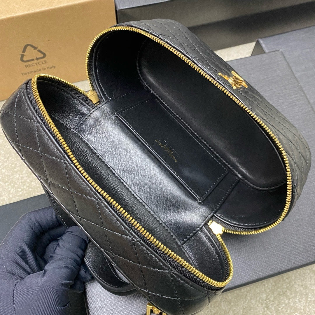 Saint Laurent Gaby Vanity  Black Ferragens Douradas