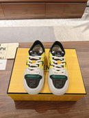 Fendi Match sneakers in black suede and white leathe