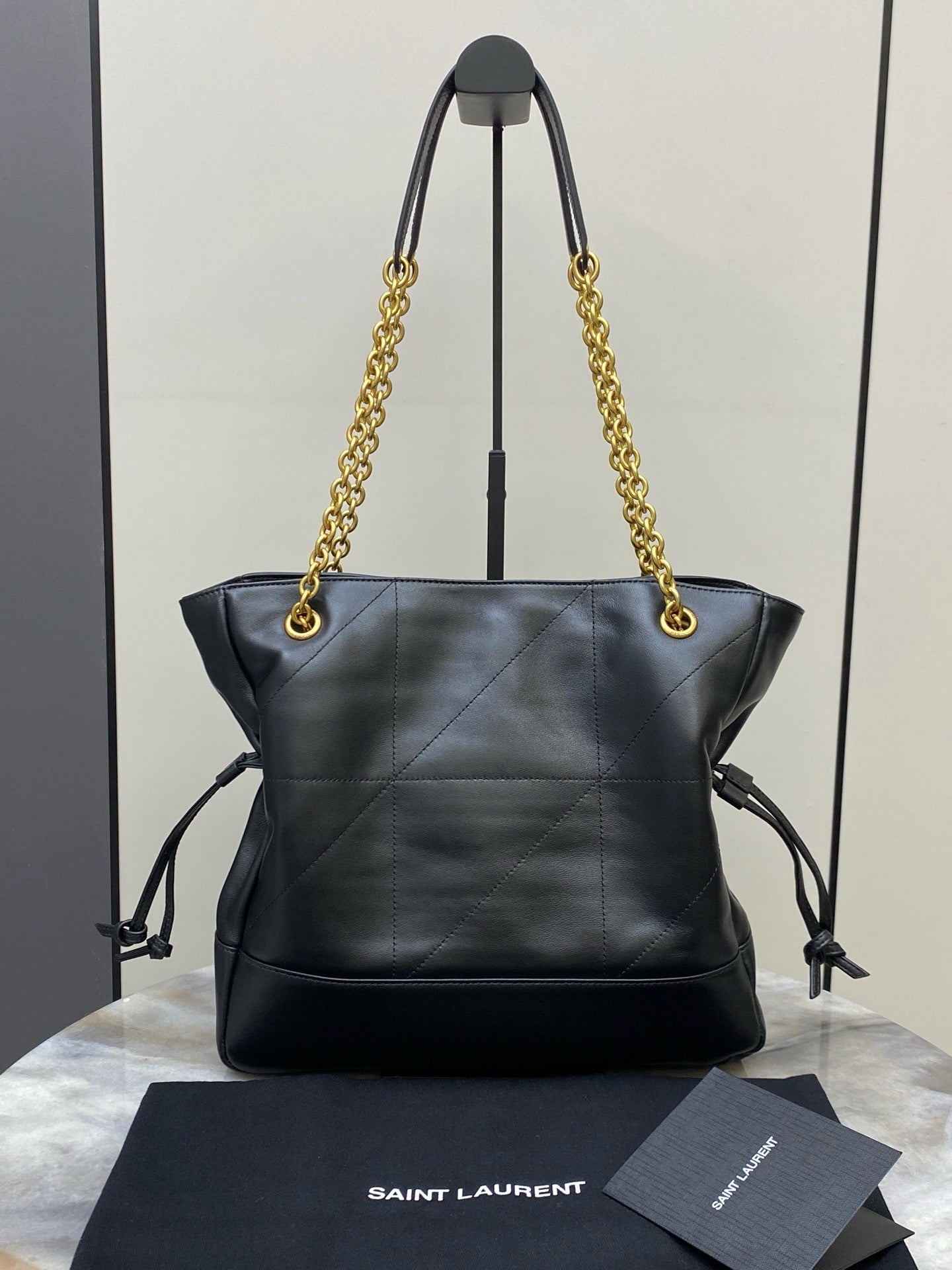 Saint Laurent Jamie 4.3 Shopping Tote Black Gold With Pouch