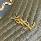 Saint Laurent Lou Camera Bag Olive Green Ferragens Douradas