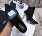 bota de cano curto Saint Laurent gold