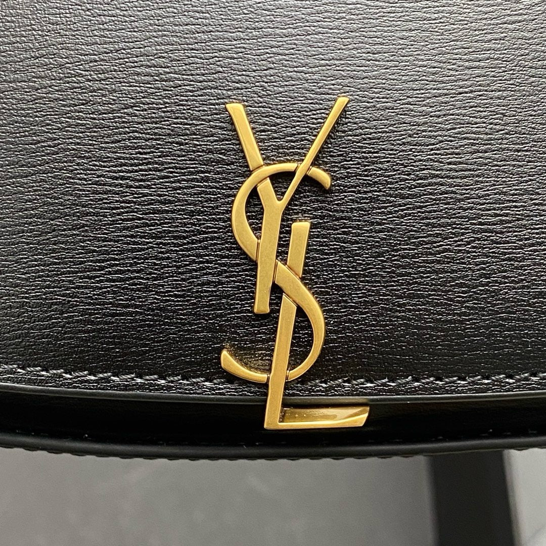 Saint Laurent Mini Voltaire in Box Black Ferragens Douradas
