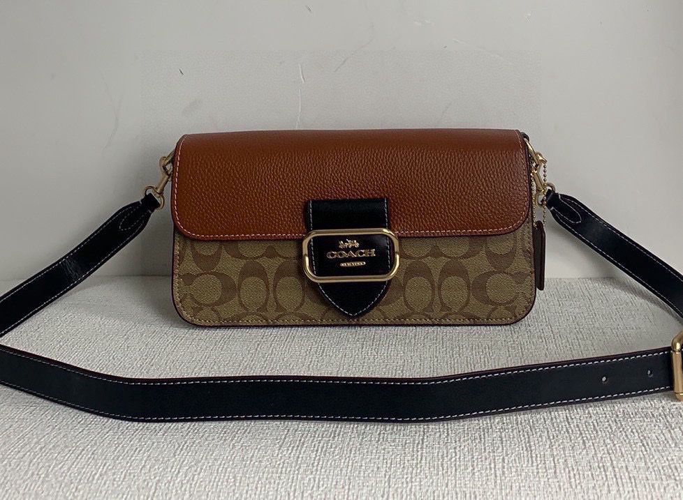 Coach Morgan Signature Shoulder Bag Marrom Caramelo