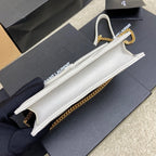 Saint Laurent Shoulder Bag White Ferragens Douradas