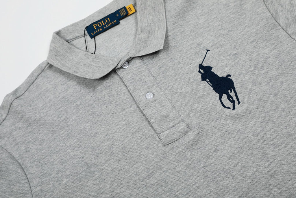 Polo Ralph Lauren Big Pony Mesh Polo Shirt Navy/Grey