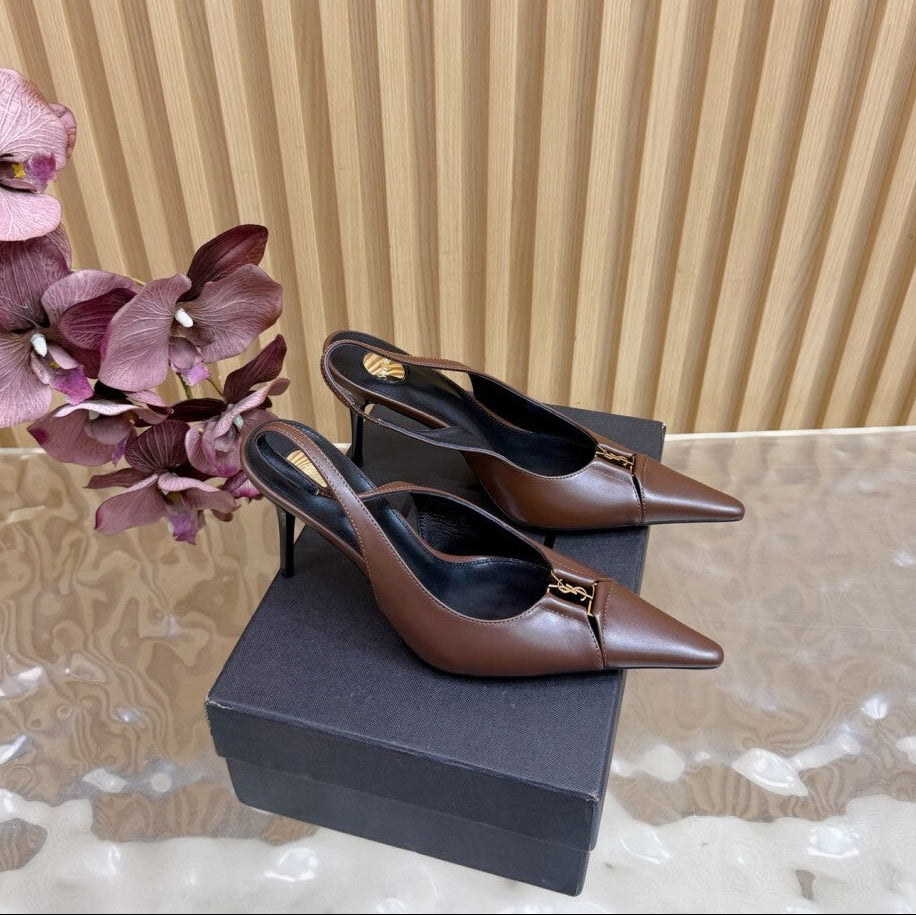 Scarpin Babylone Breteuil Saint Laurent  Brown Lambskin