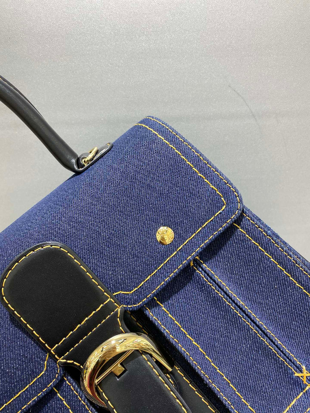Delvaux Brillant Mini Denim Navy Blue