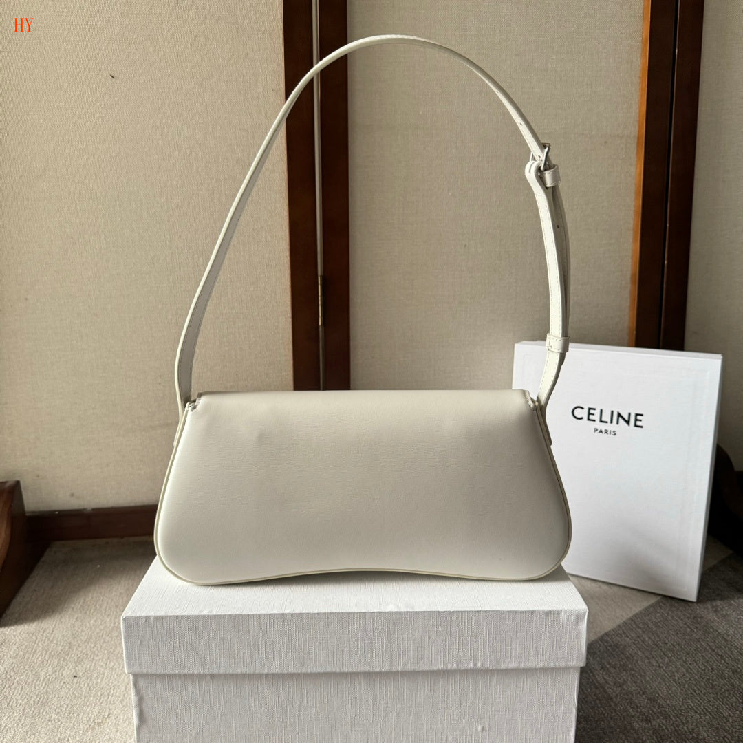 Medium Celine Lola Bag White