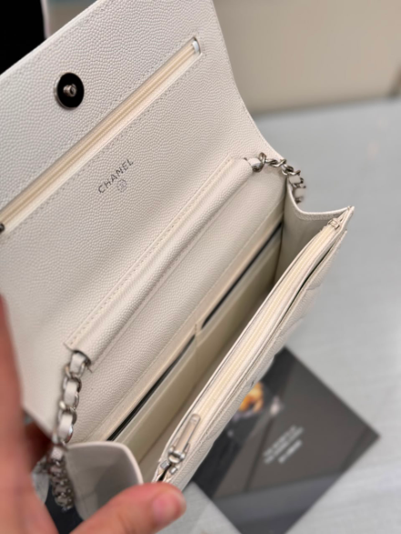 Bolsa Chanel CC Woc Lambskin White.