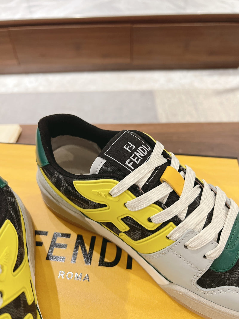 Fendi Match sneakers in black suede and white leathe