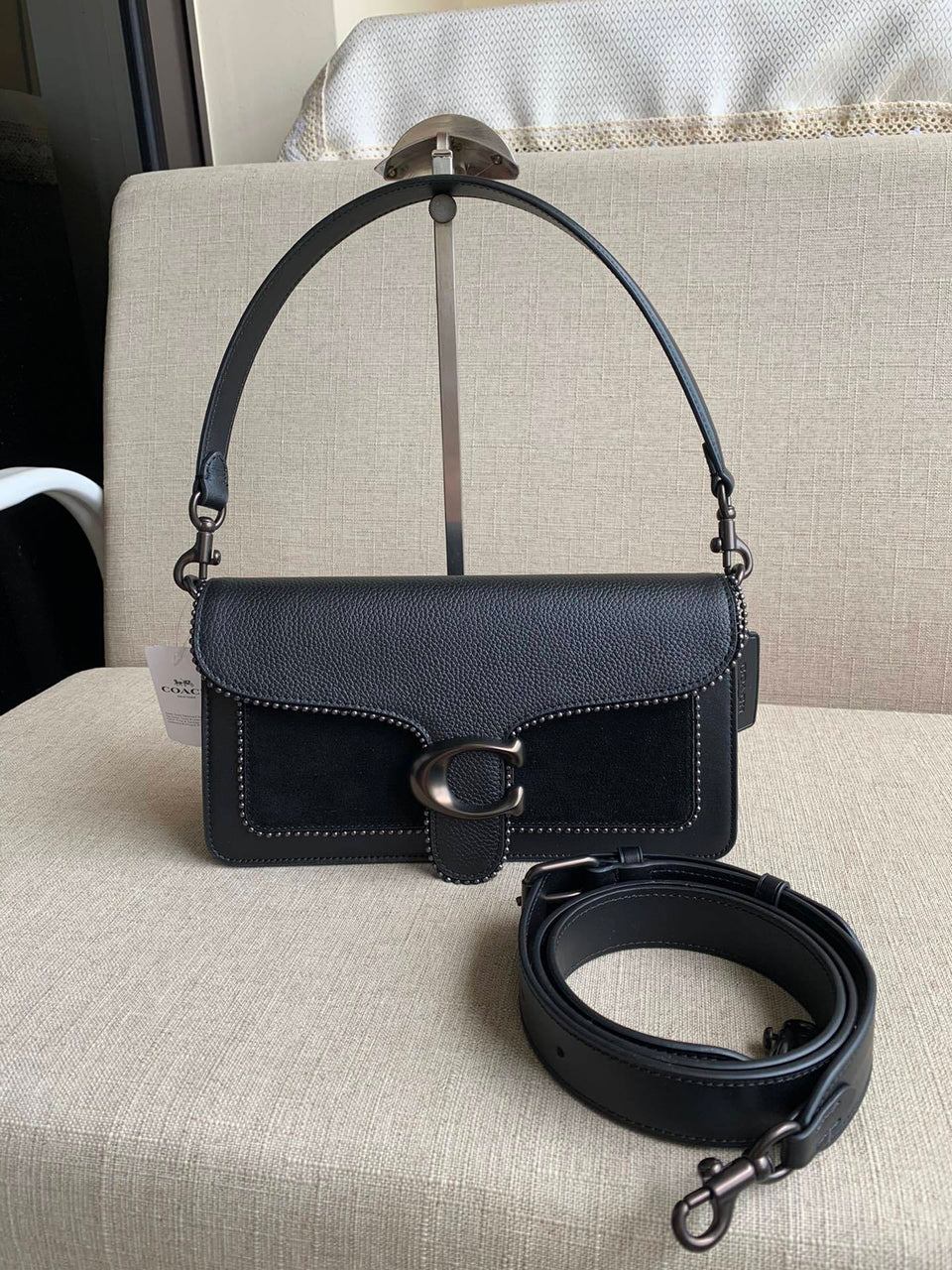 Coach Tabby Shoulder Bag 26 with Beadchain Black