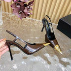 Saint Laurent Scarpin Slingback Jeanne  Brown