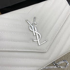 Saint Laurent Shoulder Bag White Ferragens Prata