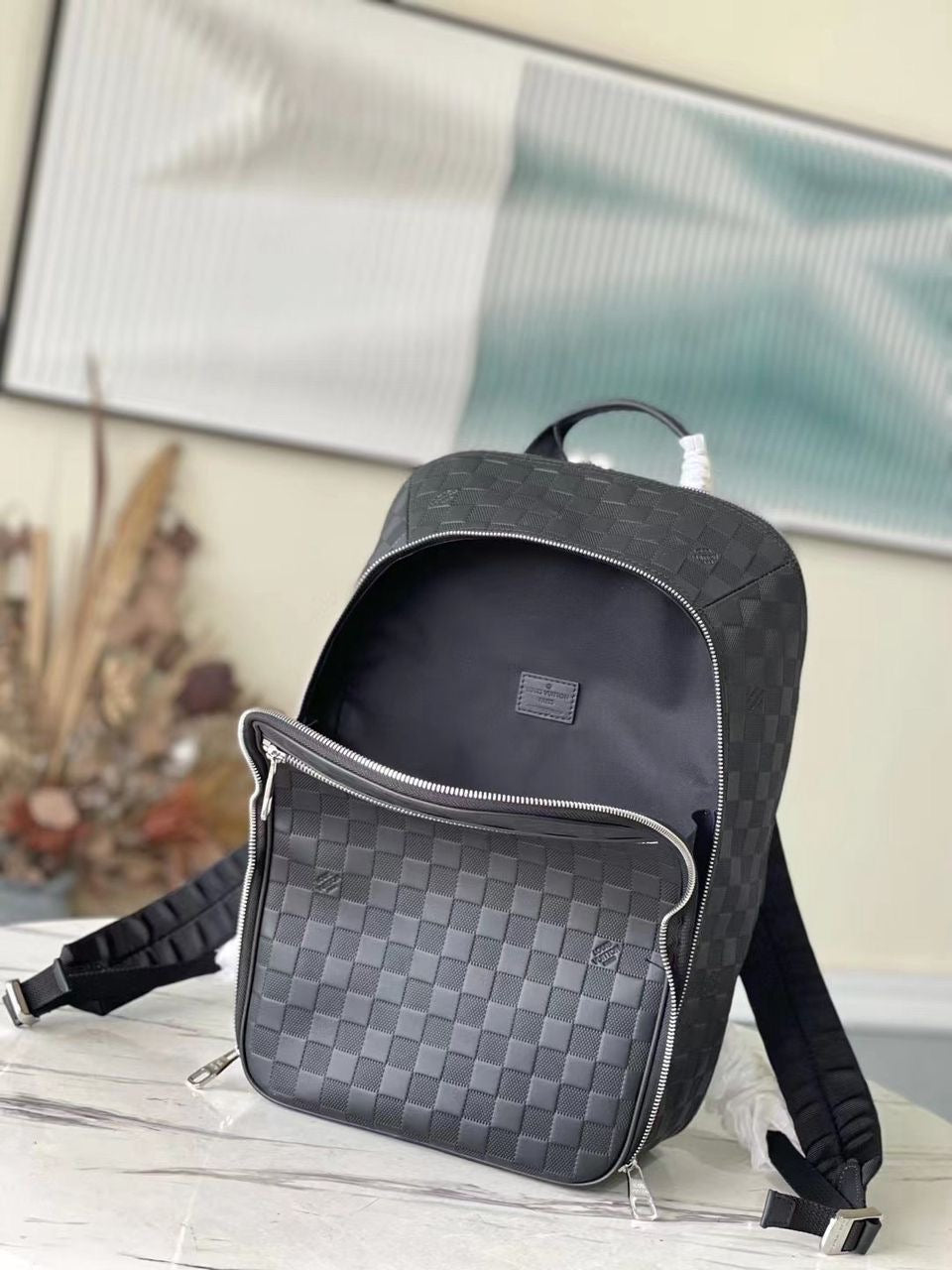 Mochila Lv Michael Damier Leather Black