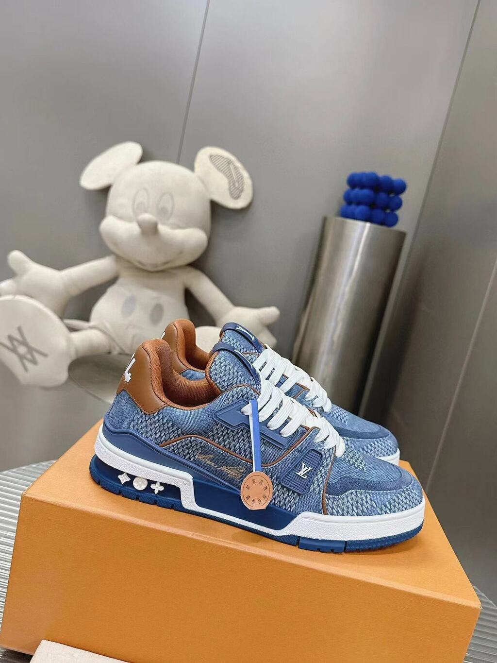 LV Trainer Blue Damier 3D Denim – Manfrim Store