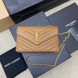 Saint Laurent Shoulder Bag Bege Camel Ferragens  Douradas
