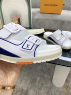 Sandália Louis Vuitton Trainer Mule White / Blue