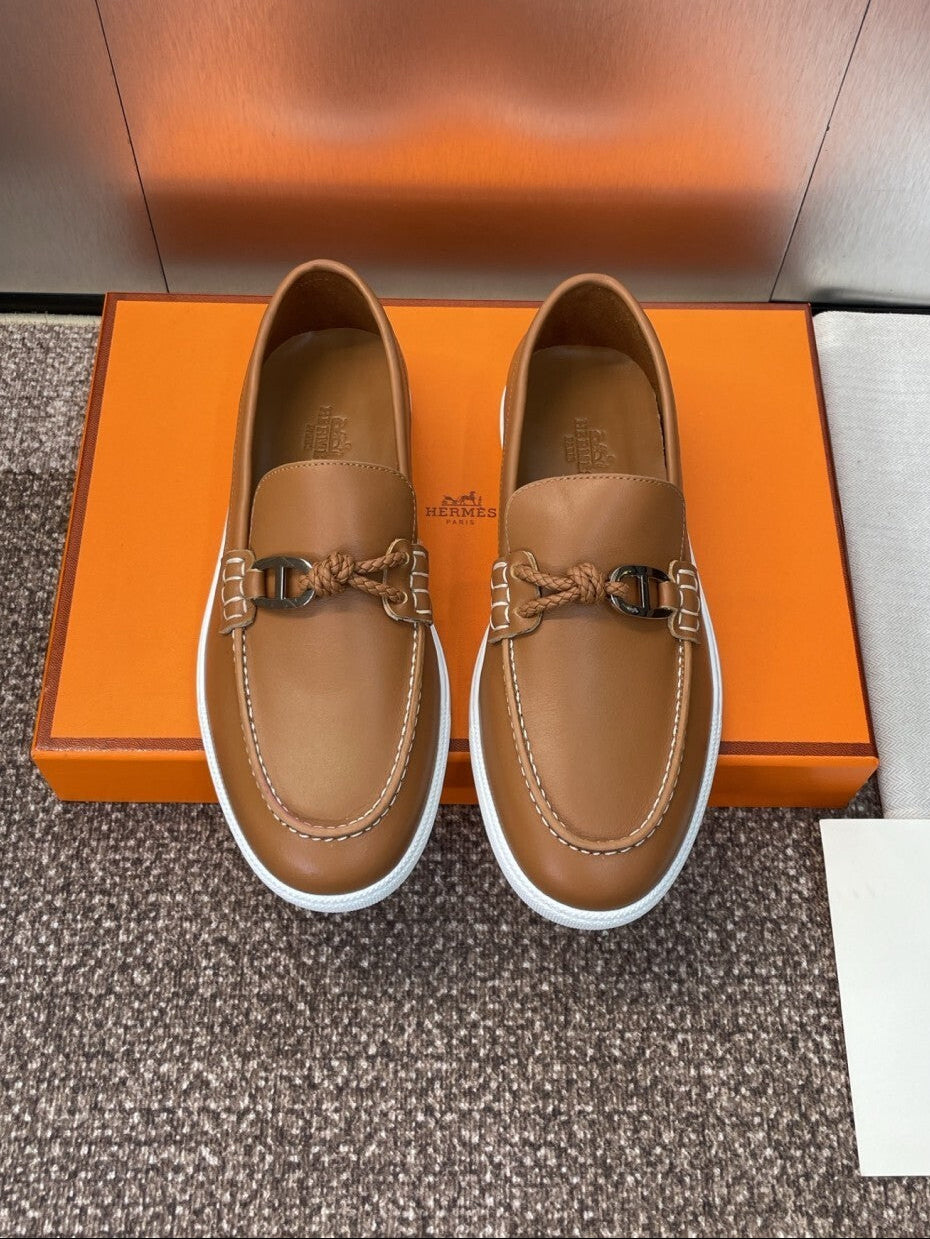 HERMES LOAFER Couro Brown