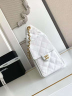 Bolsa Hobo  Chanel 25 White Small