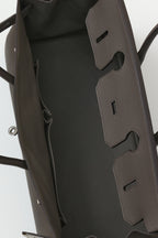 Shoulder Birkin Style Dark Grey Leather