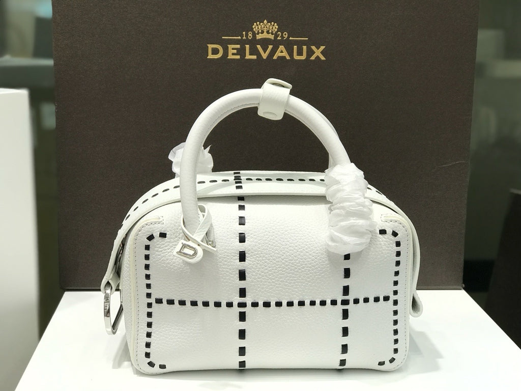Delvaux Cool Box White Costura Contrastante