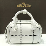 Delvaux Cool Box White Costura Contrastante