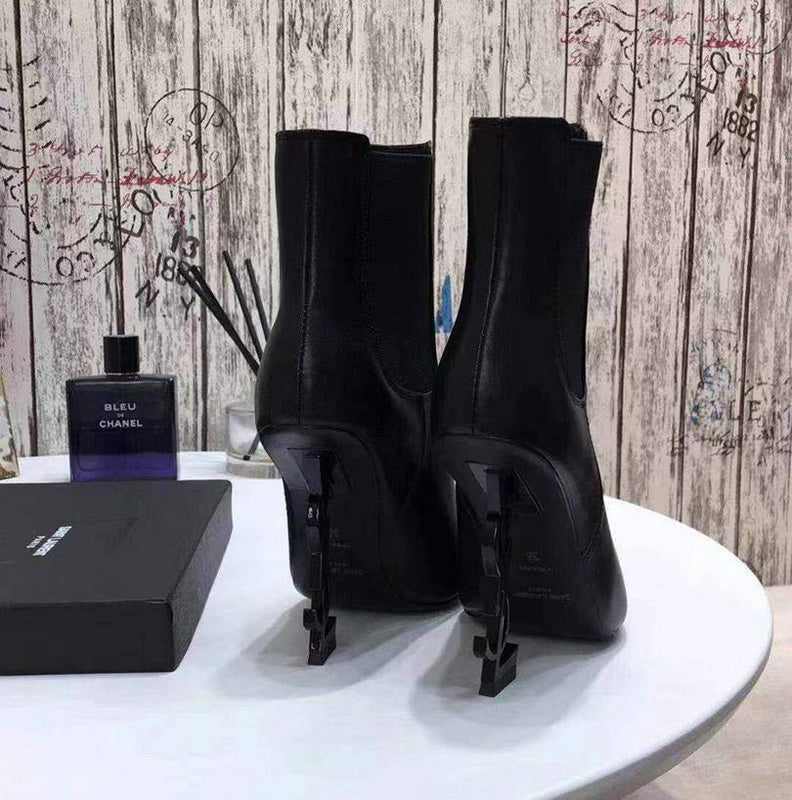 bota de cano curto Saint Laurent black