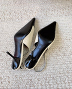 Saint Laurent Scarpin Slingback Babylone Breteuil Noir 75 mm