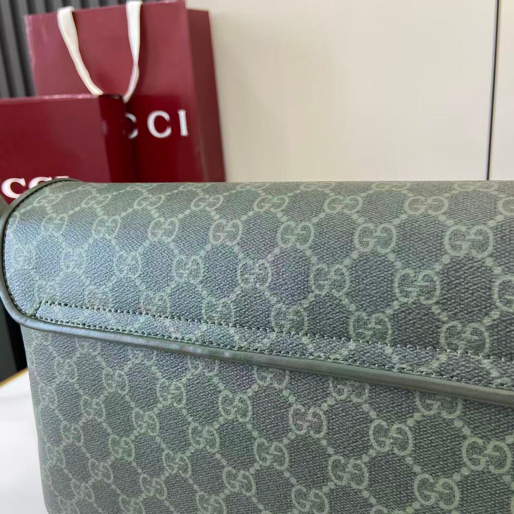 Gucci GG Monogram Messenger Bag Green