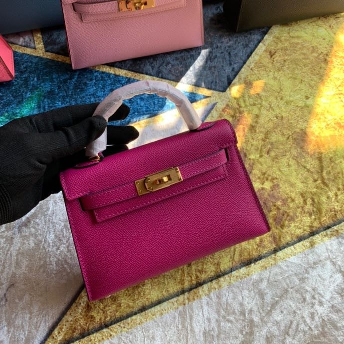 Bolsa Kelly Sellier Mini II Rose Pourpre (tamanho 20) .