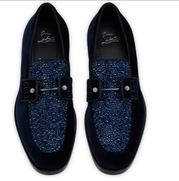 Christian Louboutin Mocassim Chambelimoc Perla Night Strass .